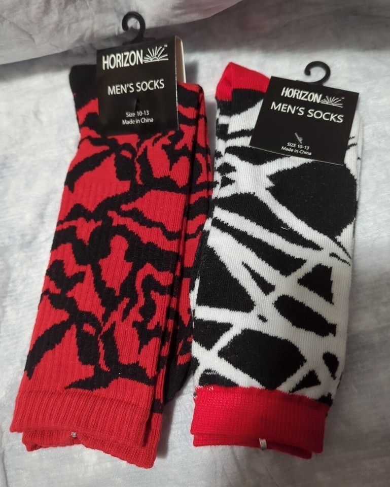 2 x Horizon Men&#39;s Dress Crew Socks 2 pair Geometric Pattern Size 10-13  - $2.97