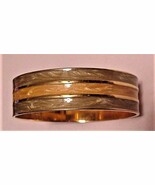 Vintage MONET Creamy Enamel Tri-Color Bangle Cuff Bracelet - $65.70
