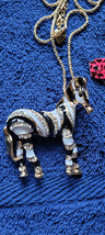 New Betsey Johnson Necklace Zebra Black White Rhinestone Africa Collectible Nice - £11.80 GBP