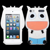 I Pod Touch 5th 6th 7th Gen - Soft Silicone Rubber Skin Case Cover White Blue Cow - £13.36 GBP