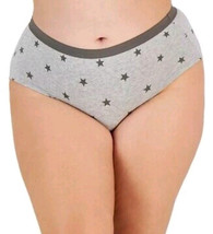 Jenni Womens Plus 2XL Cotton Hipster Panties Underwear Gray Stars Set Of 2 - $12.38