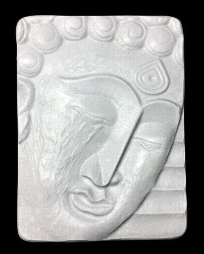 Buddha Face Head Oriental Sculpture Relief wall plaque replica reproduction - $14.84