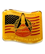 NASA Columbia 10th Anniversary Pin 1991 Shuttle STS-1 Young Crippen Astr... - $23.22 CAD
