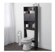 Home Basics 3-Tier Wood Space Saver Over The Toilet Bathroom Cabinet Espresso - £75.93 GBP