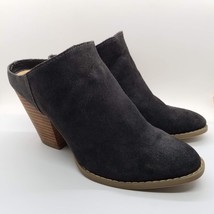 Dolce Vita Womens Mule Shoes Size 7 Dark Brown Suede Leather 3.5&quot; Chunky Heel - £27.68 GBP