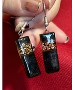 Artisan Made Hook Dangle Glass Shimmer earrings J137 - $259.75 MXN