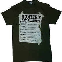 Gildan Hunter's Day Planner Mens Large Green Cotton Tee New - $10.97
