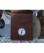 The US Open 2024 Leather Wallet with Money Clip Tan  Leather - Pinehurst #2 - $40.37 CAD