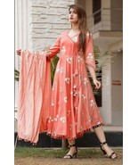Designer Beautiful Printed Flared Kurti with Dupatta indian Ethnic look - $810.64 MXN