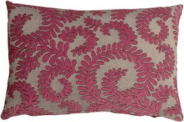 Brackendale Ferns Pink Rectangular Throw Pillow, with Polyfill Insert - £39.92 GBP