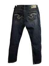 Silver Jeans Suki Crop Capri Blue Denim Jeans 26x26 Embroidered Medium Wash - £15.58 GBP