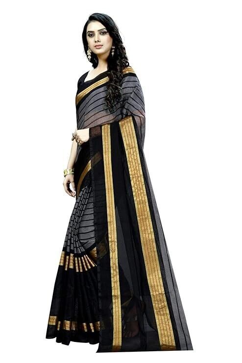 Women&#39;s Art Silk Saree Without Blouse sari - $0.99