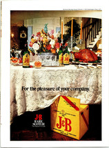 1973 J&amp;B Scotch Holiday Table Print Ad Advertisement Advertising - $6.49