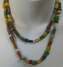 Long African TRADE BEADS Multi-color &amp; Shape Glass 35" - $189.34