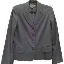 Rafaella Womens Blazer Black Size 6 Polyester Blend Four Button Imperfect - $9.48