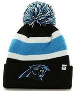Carolina Panthers NFL &#39;47 Black Breakaway Cuff Pom Knit Hat Cap Adult Be... - £15.61 GBP