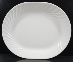 Corelle Enhancements Oval Serving Platter Corning White Swirl Dining Tab... - £23.51 GBP