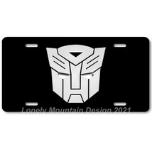 Transformers Autobot Art White on Black FLAT Aluminum Novelty License Tag Plate - £14.42 GBP