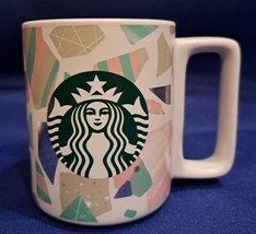 Starbucks Terra Pink Green Glitter Coffee Mug Tea Cup 12oz 2019 - £29.28 GBP