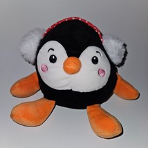 Black Penguin Plush Red White Earmuffs Stuffed Animal Toy Lovey Holiday Walmart - £10.86 GBP