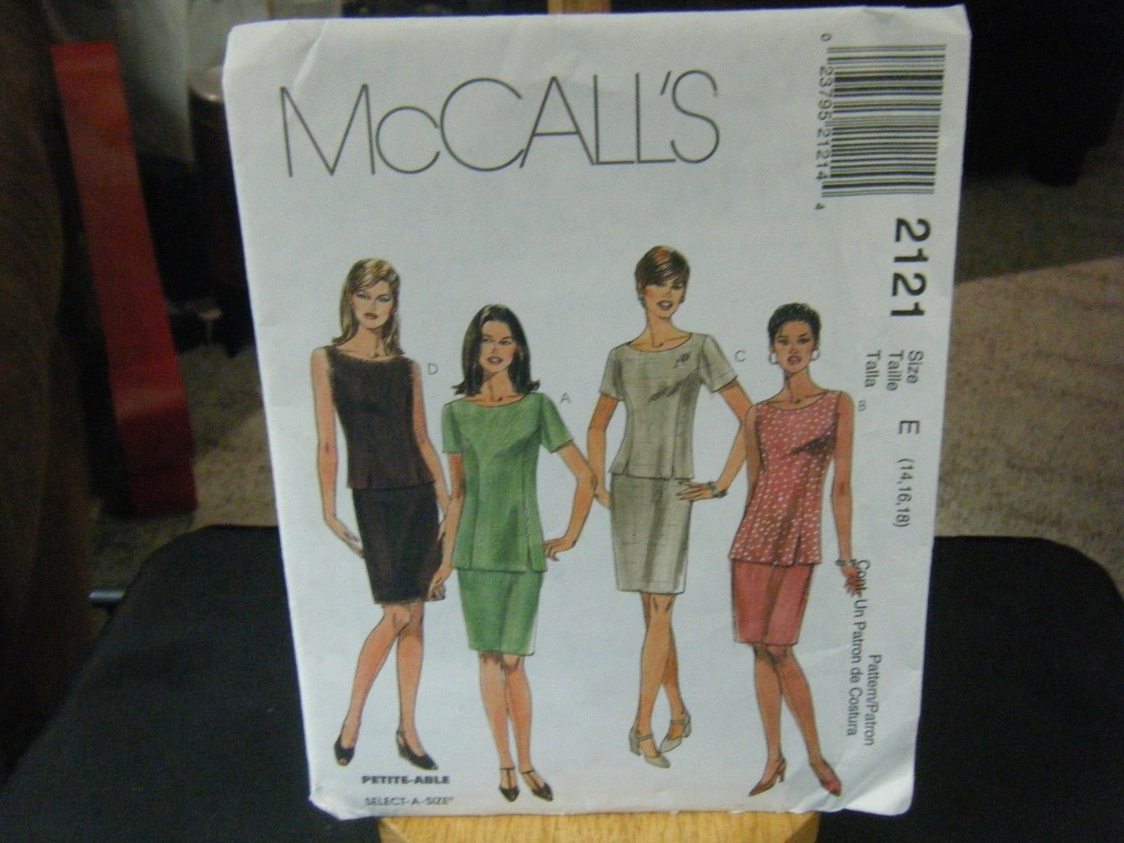 McCall's 2121 Misses Tops in 2 Lengths & Skirt Pattern - Size 14/16/18 - $8.16