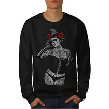 Wellcoda Girl Skull Fashion Ink Mens Sweatshirt - $34.80+