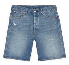 Levi&#39;s 501 Blue Jean Shorts Mens Sz 42 Stretch Denim Button Fly Distressed NWT - $23.75