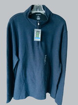 Van Heusen Sold Navy Pullover Mock Neck Partial Zip Long Sleeve Sweater New L - £41.66 GBP