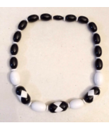 Avon Sunsation Black White Spectator Necklace Art Deco Plastic Bead Chok... - €17,02 EUR