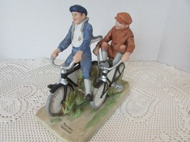 Norman Rockwell Museum Figurine Bicycle Boys 1981 5.5&quot;W - £9.64 GBP