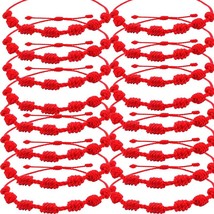 16pcs/set Handmade 7 Knots Red String Bracelet For Protection Lucky Amulet And F - £23.56 GBP