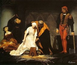 painting Giclee Art Print Paul Delaroche Execution Jane Grey Canvas 20X24 - £14.90 GBP