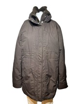Lands End Coat Women&#39;s Large 10 - 12 Brown Canvas Cold Weather Outdoor Hooded - £33.96 GBP