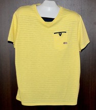 Xios Men’s Yellow Striped Navy Trim T-Shirt Cotton Size 2XL  NEW - £18.88 GBP
