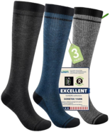 Compression Socks 3 pairs 15-20 mmHg Bamboo Viscose Knee High Unisex L/X... - $527.97 MXN