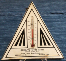Vtg 1930&#39;s Quality Shoe Shop Hanford California Tin Thermometer Advertising 832A - £26.75 GBP