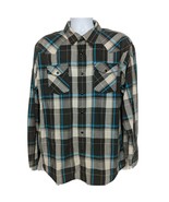 Wrangler Red Western Pearl Snap Shirt Size XL Black Gray Teal Plaid Long... - €19,86 EUR