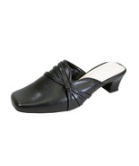  PEERAGE Claudia Women&#39;s Wide Width Leather Mules, Squared Toe Casual Shoes - $49.95