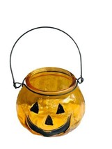 Halloween Jack O’ Lantern Pumpkin Glass Candle Holder 4&quot; - €11,15 EUR