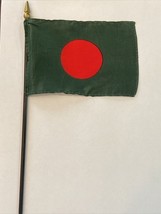 New Bangladesh Mini Desk Flag - Black Wood Stick Gold Top 4” X 6” - $5.00