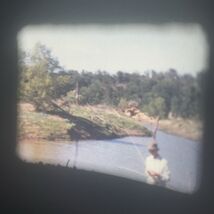 8mm Home Movie 1950s Family River Fishing 3&quot; Reel - $8.10