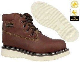 Mens Work Boots Real Leather Oil Slip Resistant Shoes Lace Up Round Soft... - £46.97 GBP