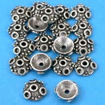 Bali Bead Caps Antique Silver Plated 10mm 15 Grams 18Pcs Approx. - £5.35 GBP