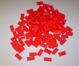 120 Used LEGO 1 x 2 Red Plates 3023 - $9.95