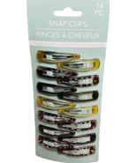 Salon Quality  1 Pk Of 14 Pcs Gold/Brown Color Hair Snap Clips-Brand New... - €14,32 EUR