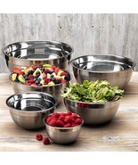 6 Pcs Stainless Steel Bowl Set Nesting Mixing Bowl Salad Baking Cooking ... - $31.11+