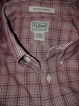 L.L. B EAN Men's Ls 100% Cotton Plaid Button SHIRT-WRINKLE RESISTANT-WORN 1-NICE - $13.85