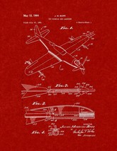 Toy Missile And Launcher Patent Print - Burgundy Red - $7.95+