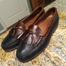 Allen Edmonds Nashua 42250 Men&#39;s Black/Brown Leather Tassel Loafer Shoes... - £46.28 GBP