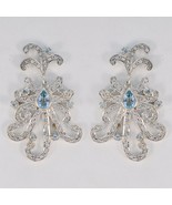 fair Blue Topaz 925 Sterling Silver Blue Earring gemstone CA gift - $58.15